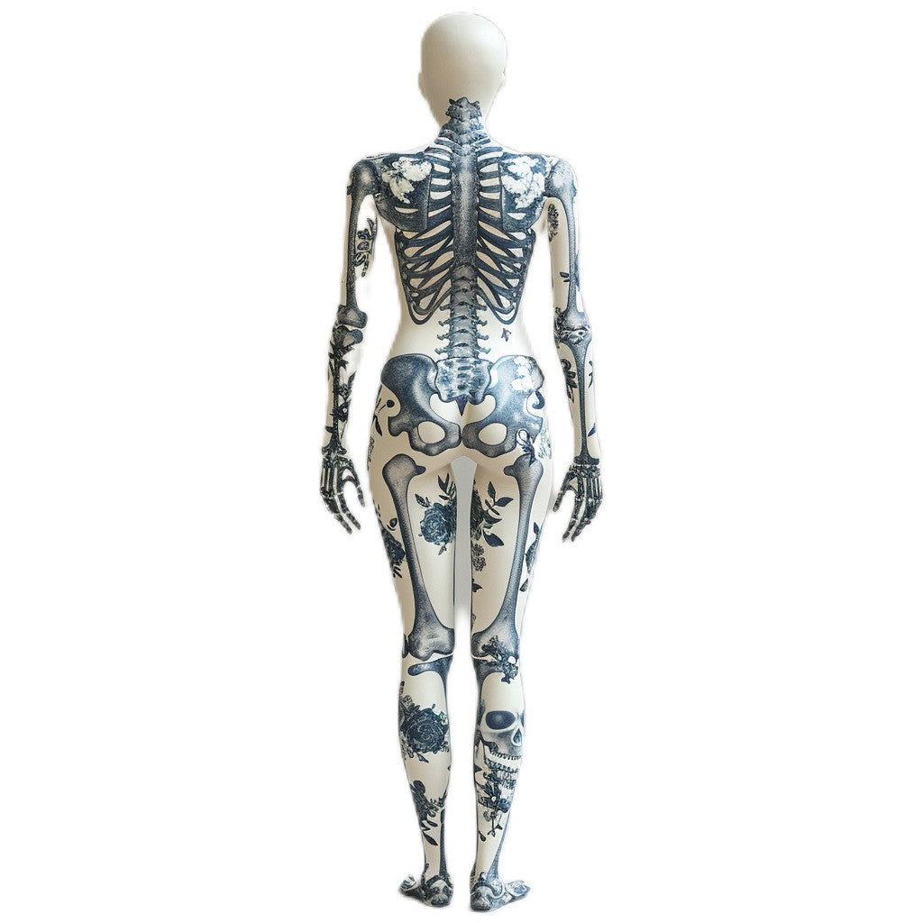 Adult Halloween Skeleton 3d Printing Holiday Party Cyberpunk Bodysuit And Mask Jumpsuit Skeleton Alien Cosplay Costume Bodysuit