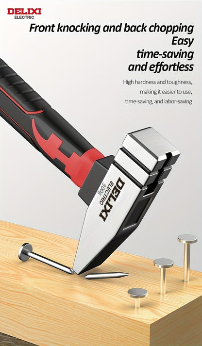 DELIXI ELECTRIC 7-Inch Sheep Horn Hammer Octagonal Hammer Chrome Vanadium Steel High Hardness Nail Hammer Portable Hand Hammer