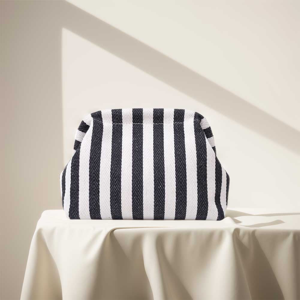 Summer Beach Clutch Bag for Women Striped Ruched Cloud Purse Colorblock Evening Handbag Hobo Bag for Travel Party Prom