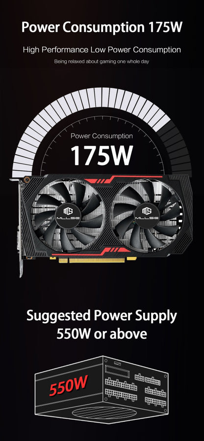 MLLSE RTX 2060 Super 8GB Placa De Vídeo Gaming Graphics Card GDDR6 256Bit 8Pin PCI Express 3.0x16 rtx 2060 super 8gb PC gamer