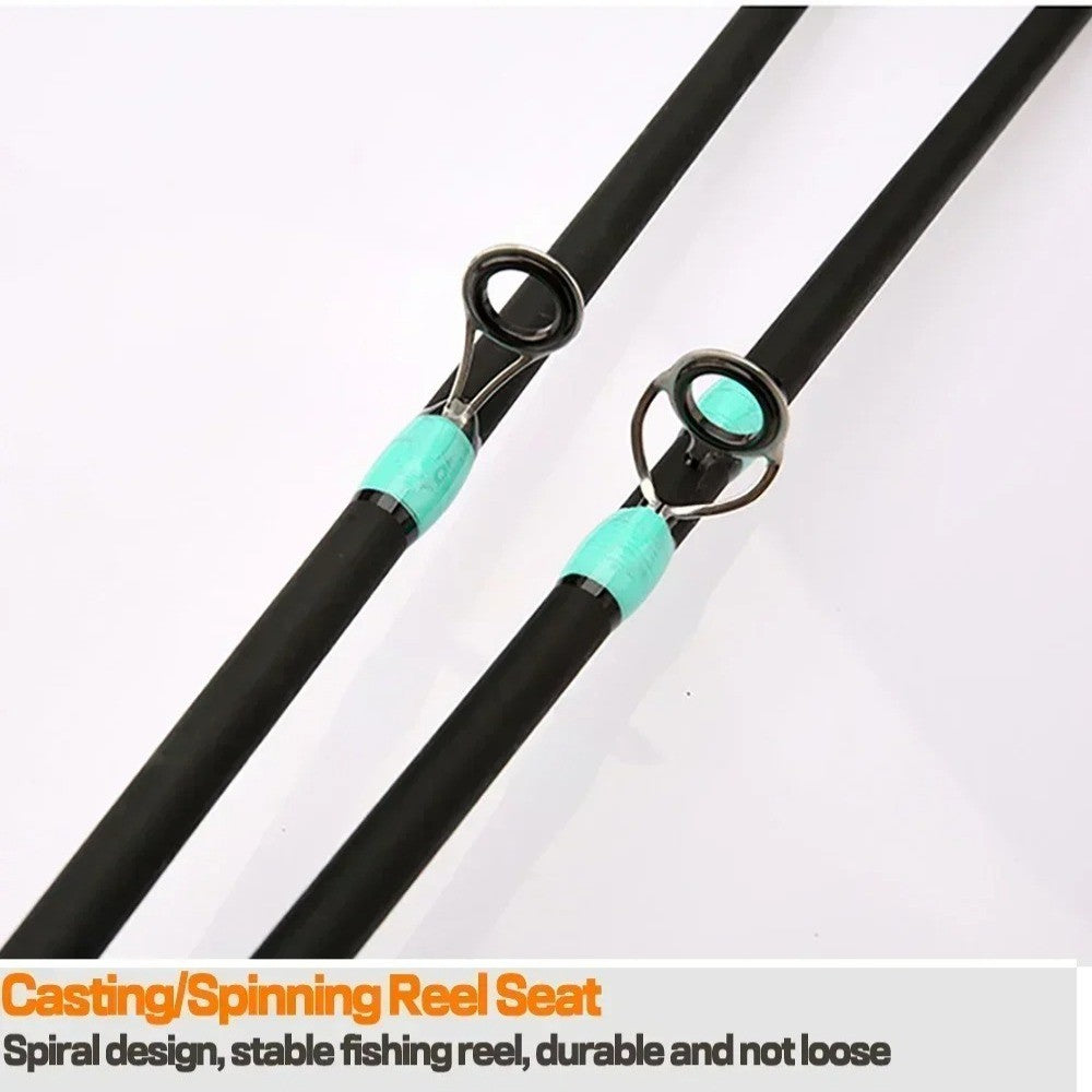 4 Sections Spinning Fishing Rod M Power Spinning Casting Fishing Rod 1.65m/1.8m/2.1m Portable Carbon Fiber Fishing Pole Winter