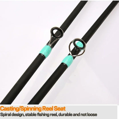 4 Sections Spinning Fishing Rod M Power Spinning Casting Fishing Rod 1.65m/1.8m/2.1m Portable Carbon Fiber Fishing Pole Winter
