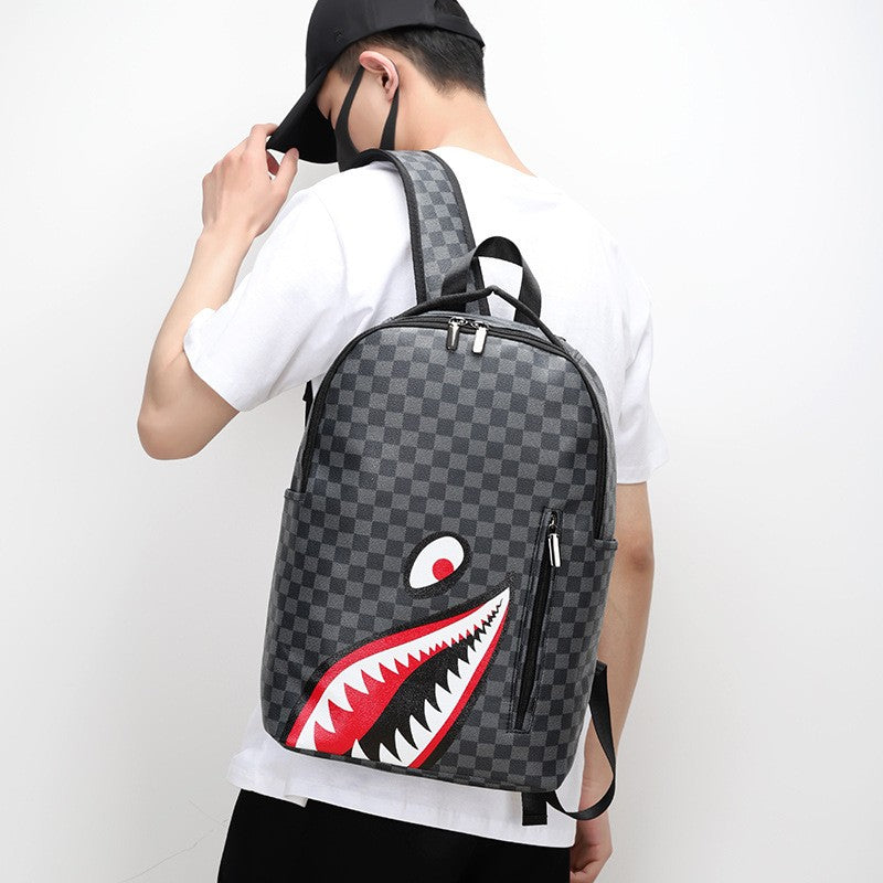 New Casual Shark Backpack Business Large Capacity Men's Backpack Campus High Value School Bag Outing Travel Bag
