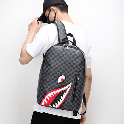 New Casual Shark Backpack Business Large Capacity Men's Backpack Campus High Value School Bag Outing Travel Bag