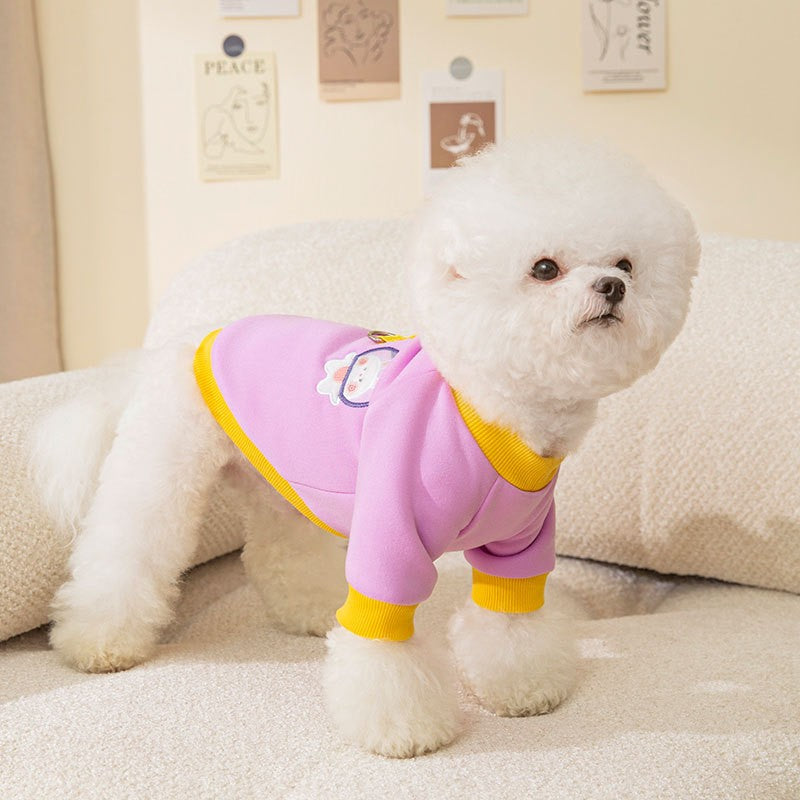 Roupas de inverno para cachorro, Moletom com capuz fofo de desenho animado, quente, para Chihuahua, Bulldog Francês, Roupa para filhotes, Casaco, Fantasia para cães de estimação