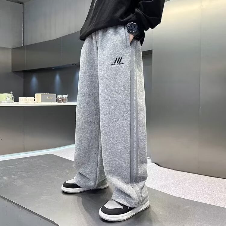 Autumn Boys Causal Pants Kids Loose Cotton Sports Pants 110-170 Black Grey Soft Trousers for Children Spring Kids Clothing 2025