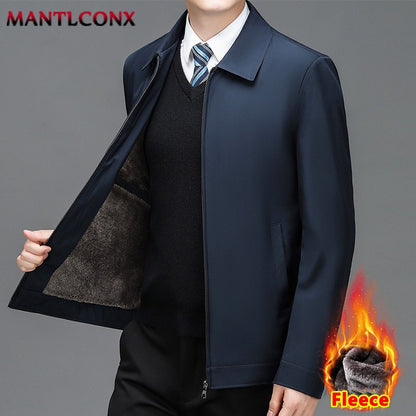 Thick Fleece Jacket Men Windproof Men's Winter Coat Blazer Autumn Winter Warm Men's Jacket Windbreak Casual Business Coat L-3XL