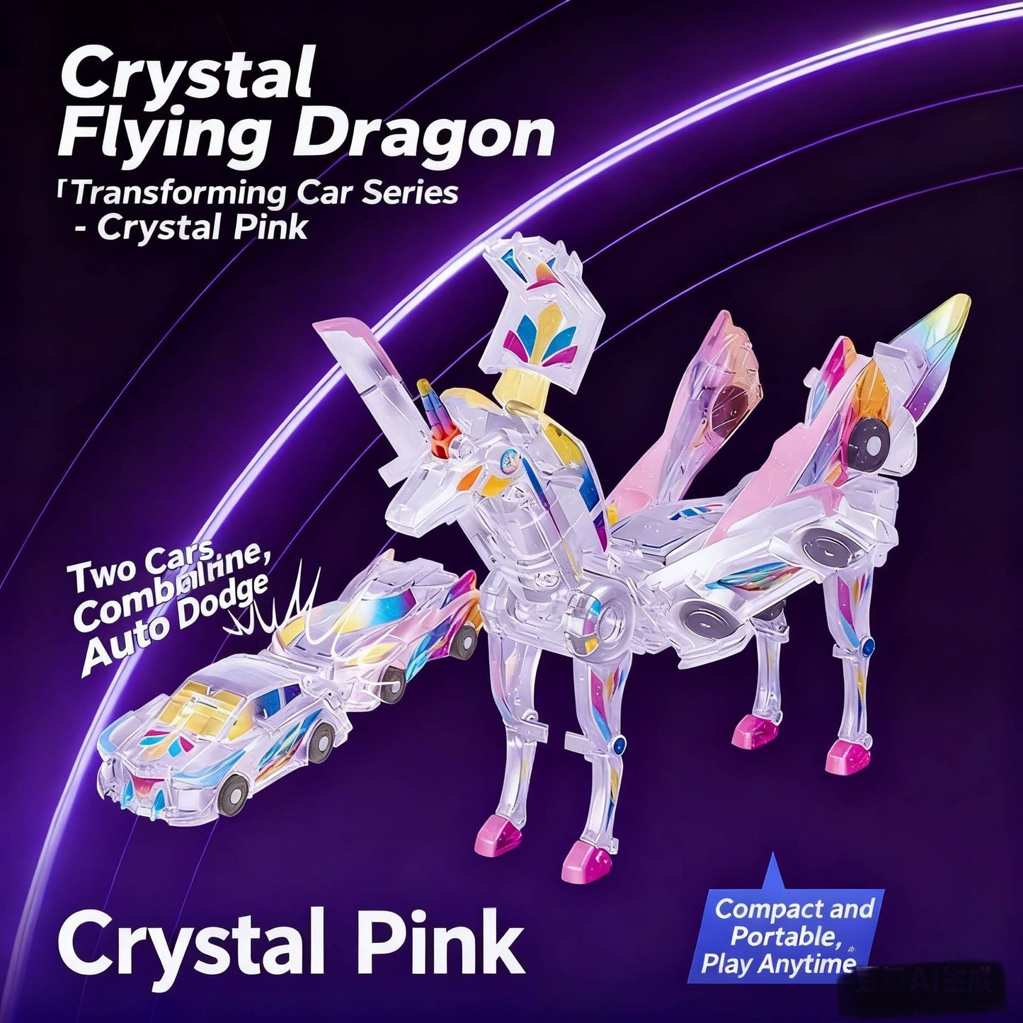 Carro Deus Rápido Brinquedo de Transformação Dinossauro Dragão Voador Combinação Pégaso Unicórnio Colisão Magnética Transformação Brinquedo Divertido