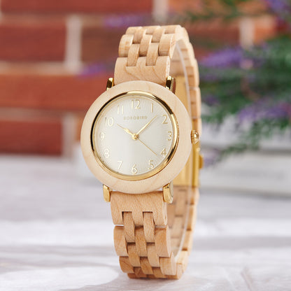 BOBO BIRD Women’s Custom Wooden Watch – Eco-Friendly Personalized Gift Quartz Wristwatch with Engraving Option Dropshipping