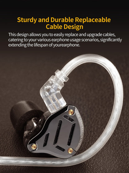 KZ ZS10 Pro 2 Metal Earphone HIFI In Ear Bass Earbud 4-Level Tuning Switch Headphone Sport Monitor Sound Noise Reduction Headset