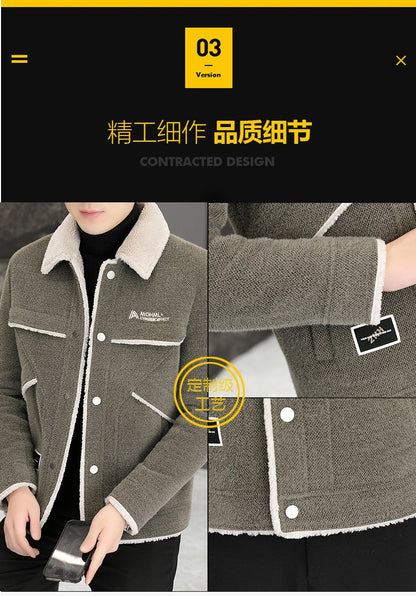 2023 Winter Men's Woolen Jacket Plus Velvet Padded Warm Trench Coat Fashion Casual Business Streetwear Overcoat Men Clothing