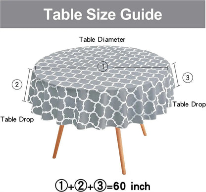 Homaxy Waterproof Tablecloth Heat-Resistant Round PVC Table Cloth For Wedding Kitchen Dining Desk Moroccan Table Coat Wash Cover