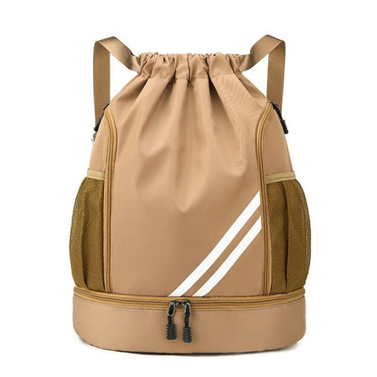 Mochila de Academia Fitness Bolsa Esportiva Feminina Masculina Mochila de Basquete Ao Ar Livre Bolsas de Armazenamento de Futebol Mochila Esportiva com Cordão de Treinamento