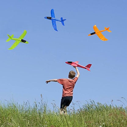 Avião de espuma grande de 36cm x 48cm, planador de avião de arremesso manual, aviões de bolha EPP inerciais, brinquedos de lançamento ao ar livre para crianças e meninos de presente