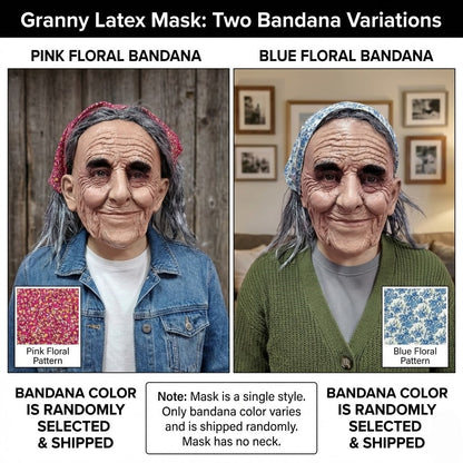Unique Old Grandma Mask Halloween Carnival Costume Party Realistic Peasant Woman Performance Mask