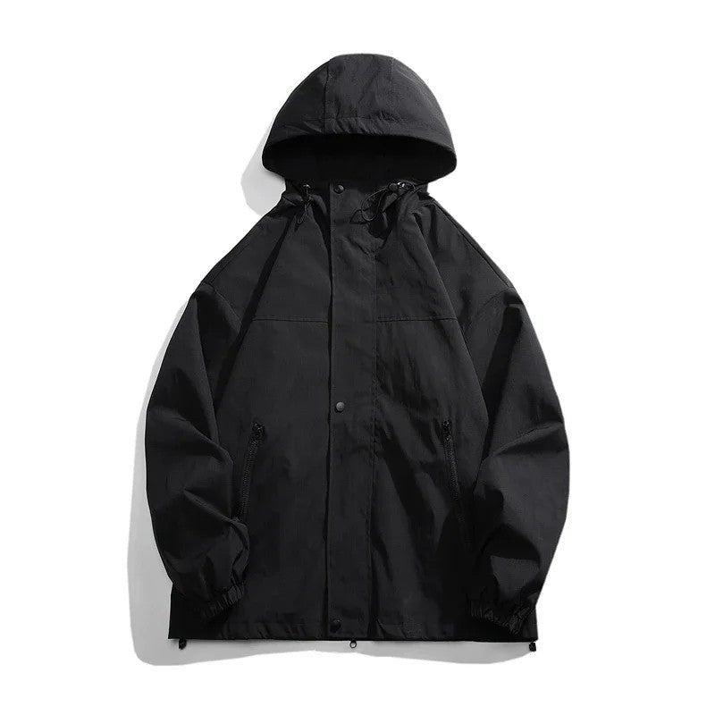 2024 Men Hooded Jacket Men Bomber Jacket Mens Windbreakers Zipper Coats Spring Autumn Loose Cargo Jacket Men Casual Sportswear