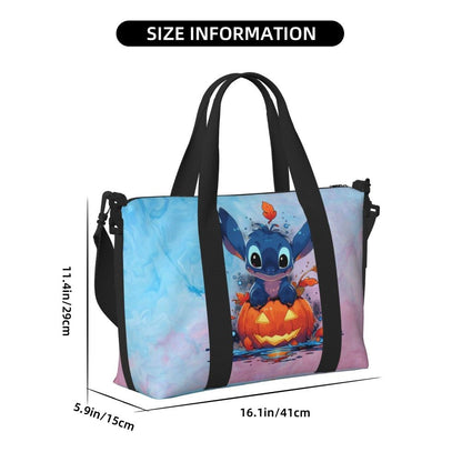 Custom Large SLilo And Stitch Cartoon Tote Bag Women Anime Shopping Shoulder Beach Gym Travel Bag