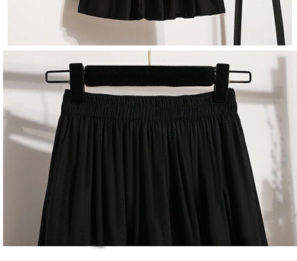 A-line Skirt High Waist Casual Slimming Cake Skirt Versatile Mid Length Dress Youthful Women New In Clothes Sweet Black Trend