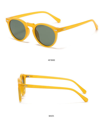 Óculos de Sol Redondos Retrô Masculinos Femininos Pequenos Moda Polarizados Óculos de Sol para Homens e Mulheres Óculos de Condução Estilo Vintage Literário