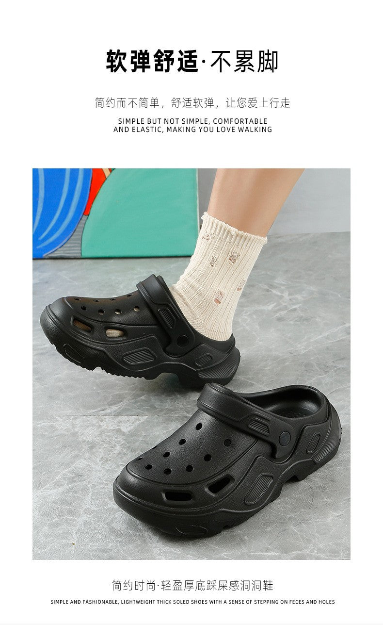 New Clogs Shoes For Women Men Platform High-heeled Outdoor EVA Non-slip Waterproof Sandals Comfortable Soft Heightening Shoes