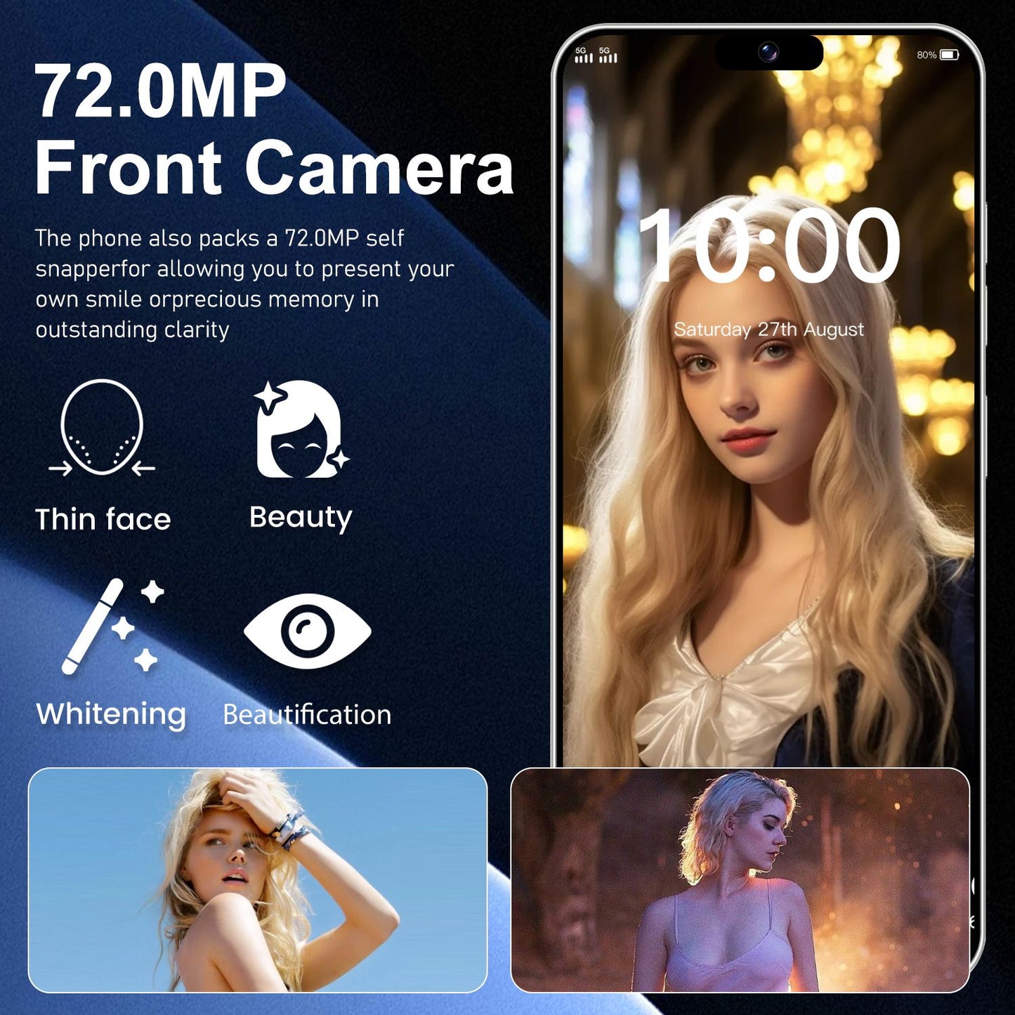 2026 Novo i16 Pro Max 6.8 polegadas HD 4K Android 14 16GB+1TB Bateria 6800mAh 4G 5G Dual SIM WiFi GPS Hot