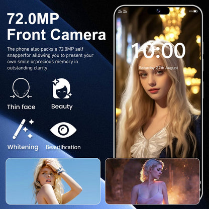 2026 Novo i16 Pro Max 6.8 polegadas HD 4K Android 14 16GB+1TB Bateria 6800mAh 4G 5G Dual SIM WiFi GPS Hot