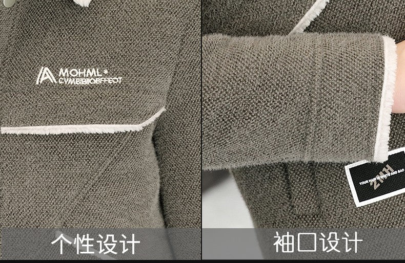 2023 Winter Men's Woolen Jacket Plus Velvet Padded Warm Trench Coat Fashion Casual Business Streetwear Overcoat Men Clothing