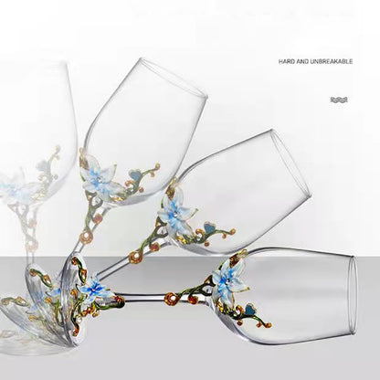 Taças de Cristal Criativas com Esmalte para Champagne Conjunto de Taças de Luxo Taças de Vinho Taça Vintage para Beber