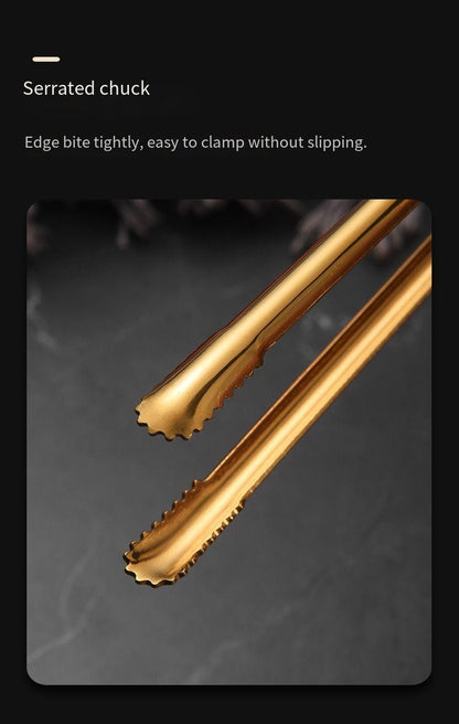 304 stainless steel barbecue tongs, extended barbecue tongs, steak tongs with teeth, food tongs