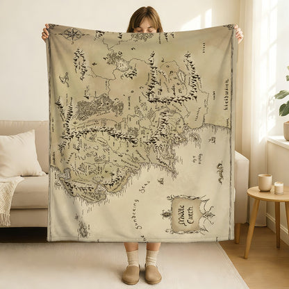Middle Earth Map -Lords Of The R-Rings Blanket Soft and Skin Friendly For Couch Bed Napping Bedspread All Seasons Comforter