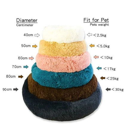 Cama Redonda para Cães, Cama Quente de Inverno para Gatos, Cesto de Pelúcia para Cães, Cama Lavável para Pequenos, Médios e Grandes Cães, Sofá para Gatos