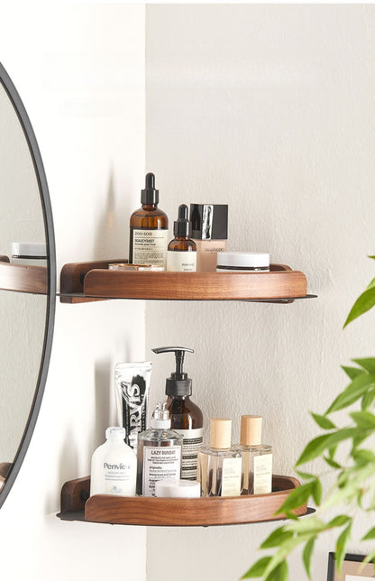 bathroom shelves wall mounted toilet and bathroom storage solid wood non perforated triangular frame wall corner rack