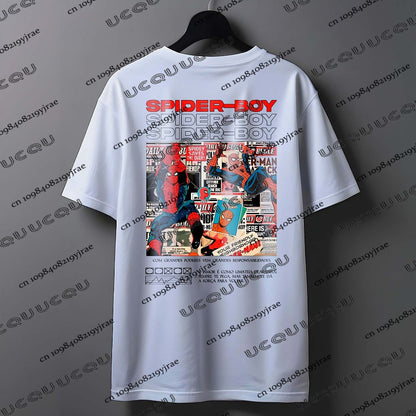 Summer New Cartoon Spider-Man & Spider Ghost Printed Couples T-shirt For Men Women Short Sleeve Cotton Tees Casual Fashion Tops