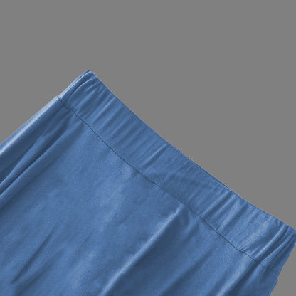 Plus Size High-waisted Skirt Loose-fit Wide-leg Umbrella Skirt Pleats Women's Fashion Clothing Long 80cm