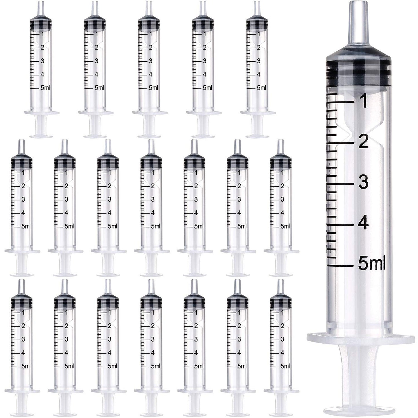 20 Unidades Seringa de Plástico Sem Agulha 5/10/20ml para Cola, Alimentação de Pets, Cosméticos Líquidos, Ferramentas de Medição e Recarga, Embaladas Individualmente