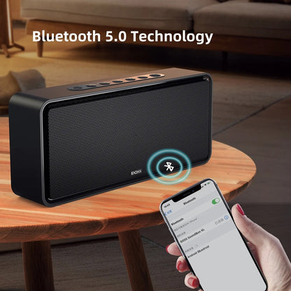 Caixas de Som Bluetooth DOSS SoundBox XL 32W, Alto-falante Estéreo Doméstico Bluetooth Sem Fio com Driver Duplo para Echo Dot, Celular, Tablet, TV