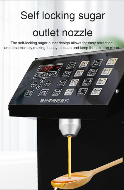 16 Grid Quantitative Fructose Filling Machine Bubble Milk Tea Shop Automatic Electric Syrup Sugar Dispenser Levulose Quantifier