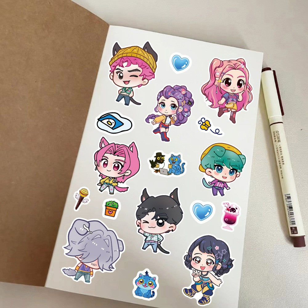 16PCS Cute Make a Face Stickers DIY Handicrafts Waterproof Puzzle Reward K-POP Stationery Stickersk Party Favors Gift