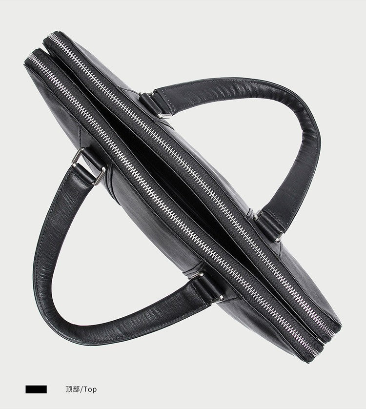 Luxury Genuine Leather Briefcase Men Leather Business Bag 15.6" Laptop Bag 14 Male Office Bag Document File Case Shoulder Bag