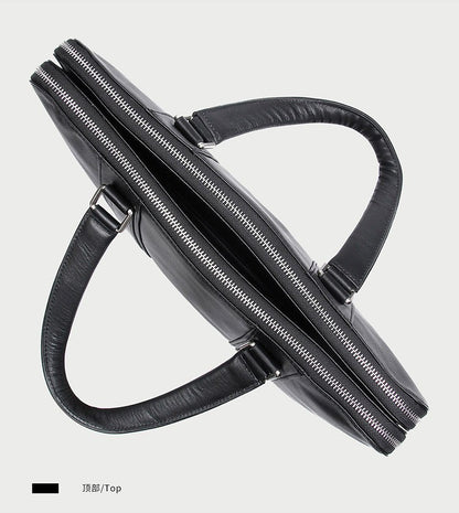 Luxury Genuine Leather Briefcase Men Leather Business Bag 15.6" Laptop Bag 14 Male Office Bag Document File Case Shoulder Bag