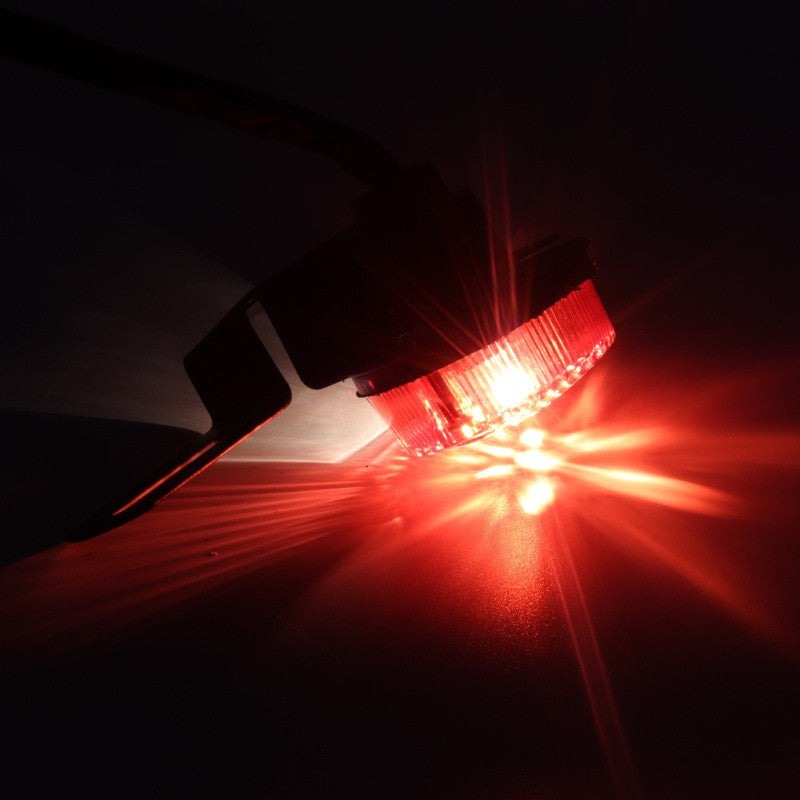 Motorcycle Retro Red Rear Tail Brake Stop Light Lamp W/ License Plate Mount for Harley Honda Suzuki Chopper Bobber