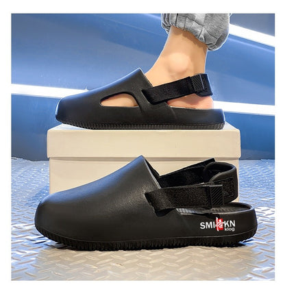 Men's casual hole shoes summer new EVA breathable soft soled sandals outdoor waterproof beach shoes youth fashion Joker slippers