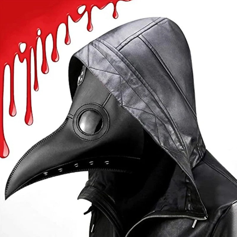New Funny Medieval Steampunk Plague Doctor Bird Mask Latex Punk Cosplay Masks Beak Adult Halloween Event Cosplay Props Black