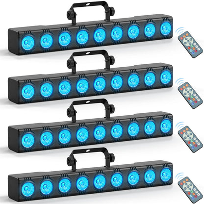 4PCS 9LEDs RGBW 4IN1 DMX Wall Wash Lamp DJ Disco Party Stage Light Effect for Concert Wedding Theater Xmas Live Show Bar Club
