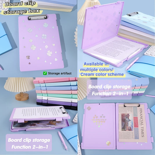 Multi-Functional File Folder Organizer, Large Capacity, Plastic, with Double Buckle Opening, for Student, Office, Exam Paper, DI