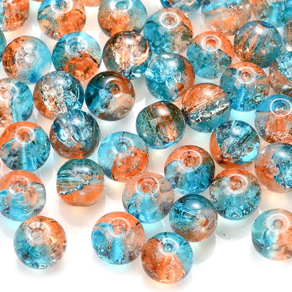 100pcs 8mm Christmas Crystal Glass Crack Beads Red and Green Gradient Spacer Beads for DIY Bracelet Necklace Jewelry Making