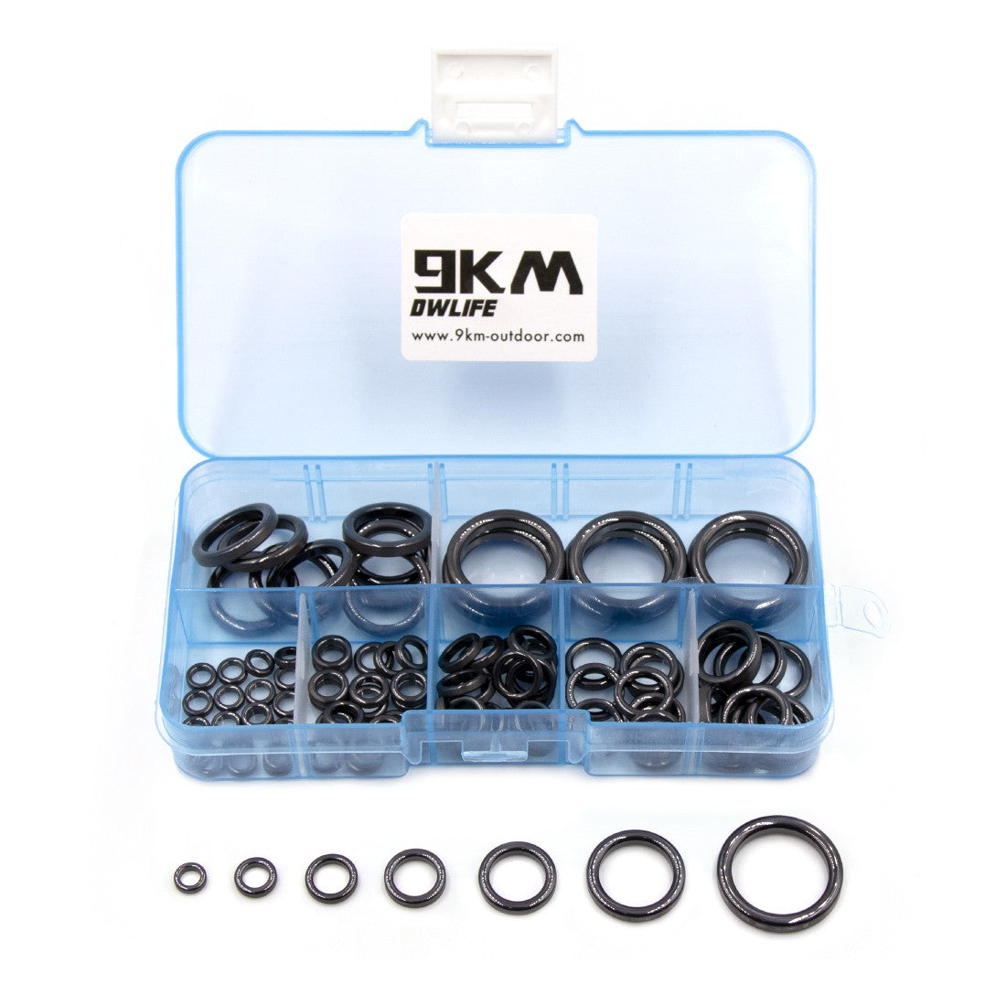 Anel Guia de Vara de Pesca 10pçs~100pçs Resistente ao Desgaste Cerâmica Kit de Reparo de Vara Anel Alconite Preto 6mm~47.3mm