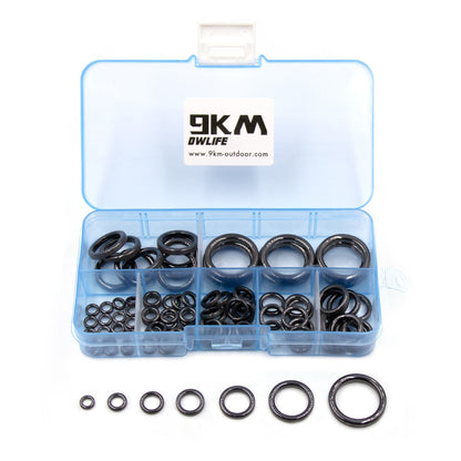 Anel Guia de Vara de Pesca 10pçs~100pçs Resistente ao Desgaste Cerâmica Kit de Reparo de Vara Anel Alconite Preto 6mm~47.3mm