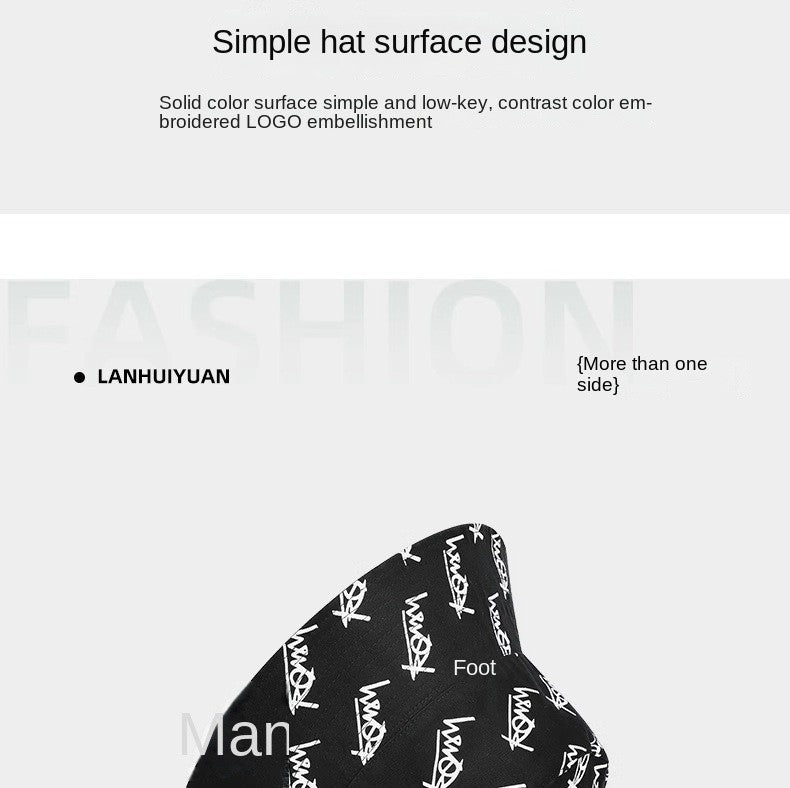 Big Head Letter Bucket Hat for Men Women XL Large Hip Hop Cap Fisherman Hat Summer Sun Hat Plus Size Panama