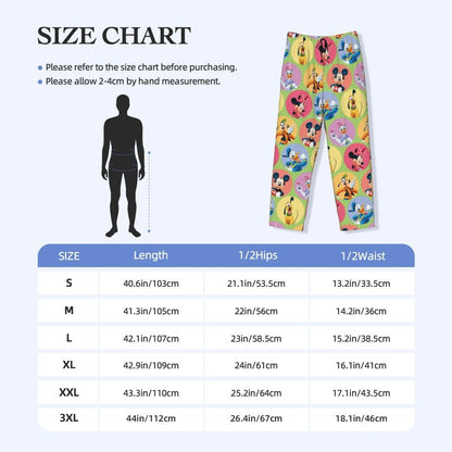 Custom Print Mickey Mouse Donald Duck Pajama Pants Men Sleep Sleepwear Bottoms with Pockets